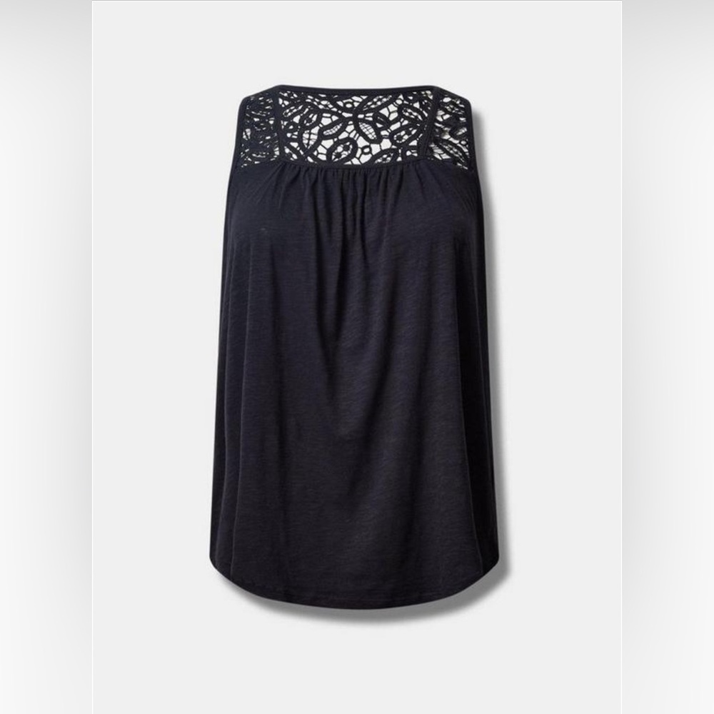Torrid Black Lace Yoke Tank Top